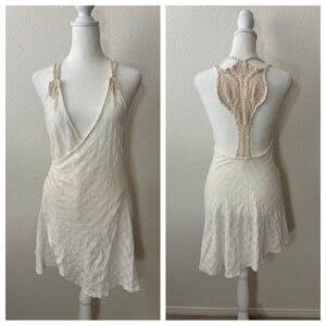 Free People crotchet asymmetrical top NWOT